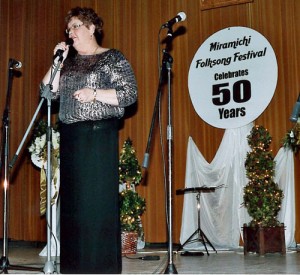 Susan performing at the 50th Anniversary of the Miramichi Folksong Festival